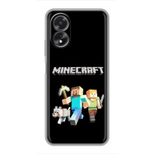 Чехол Майнкрафт на Oppo A18 (AlphaPrint) Minecraft (герои Minecraft)
