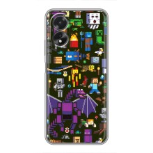 Чехол Майнкрафт на Oppo A18 (AlphaPrint) Minecraft (Коллаж Майнкрафт)