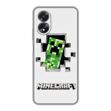 Чехол Майнкрафт на Oppo A18 (AlphaPrint) Minecraft (крипер Майнкрафт)
