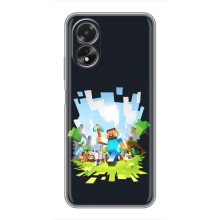 Чехол Майнкрафт на Oppo A18 (AlphaPrint) Minecraft (персонажи Minecraft)