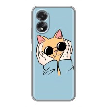 Чехол на Оппо А18 с Котами (VPrint) (Котик в очках)
