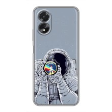 Чехол NASA для Oppo A18 (AlphaPrint) (Космонавт фото)