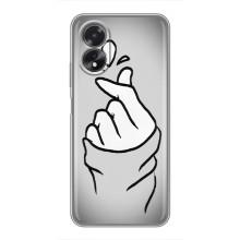 Чохол з принтом для Oppo A18 (AlphaPrint - Знак сердечка)