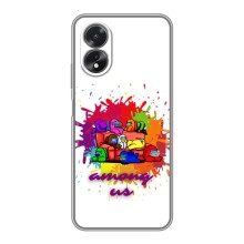 Чехол Амонг Ас для Oppo A18 (AlphaPrint) (Яркий АмонгАс)