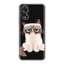 Чехол с принтом для Oppo A18 (AlphaPrint) Модные коты (Грустный кот)