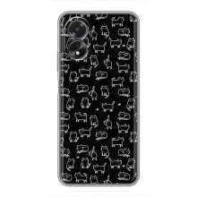 Чехол с принтом для Oppo A18 (AlphaPrint) Модные коты (Меленькие котики)