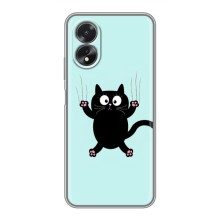 Чехол с принтом для Oppo A18 (AlphaPrint) Модные коты (Падающий кот)