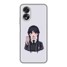 Чехлы Венсдей на Oppo A18 Уэнсдей (AlphaPrint) (Уэнздей и Вещь)