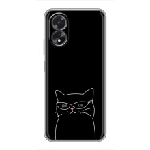 Чехол с рисунком кот на Oppo A18 (Равнодушный кот)