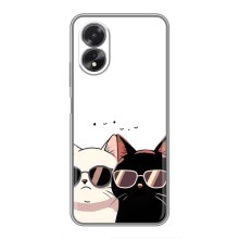 Чехол с рисунком кот на Oppo A18 (Коты в очках)