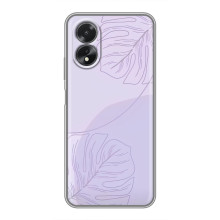 Чехол цветочный дизайн для Oppo A18 – Монстера фиолетовая