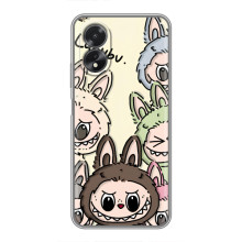 Чохол з Лабубу на Oppo A18 – Колаж Лабубу