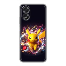 Чохол з Пікачу на Oppo A18 (Пікачу з м'ячем)