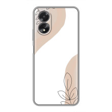 Силиконовый чехол с принтом в цветах на Oppo A18 (Нюдовый дизайн)