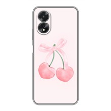 Чехол с розовым рисунком для Oppo A18 (Розовые вишни)