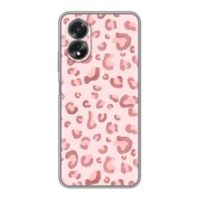 Чехол с розовым рисунком для Oppo A18 (Розовый леопард)