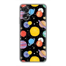 Космічні Чохли для OPPO A18 — ОППО А18 (VPrint) (Намальовані планети)