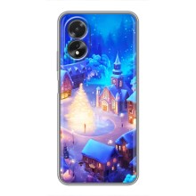Рождественские Чехлы для Oppo A18 (VPrint) (Рождественский город)