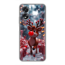 Яскравий чохол для Oppo A18 з Зимові Оленята (Олень серед подарунків)
