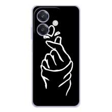 Чехлы (Знак сердечка) на OPPO A3 – Сердце на черном