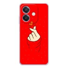 Чехлы (Знак сердечка) на OPPO A3 – Сердце на красном