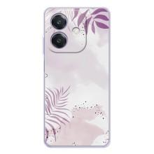 Чохол з квітковим принтом на Оппо А3 (Фіолетове листя)