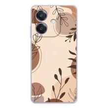 Чохол з квітковим принтом на Оппо А3 (Коричневі квіти)