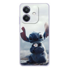 Чехол с рисунком Стич для OPPO A3 – Стич с цветочком