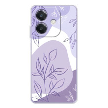 Силконовий чохол з принтом в квітах на OPPO A3 – Фіолетовий дизайн