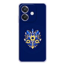 Чехол с украинским гербом на OPPO A3 – Цветочный герб