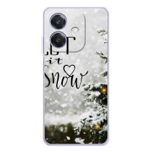 Новогодние, Праздничные Чехлы для OPPO A3 - 2024 год (Let it snow)