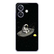 Силиконовый Чехол с принтом "Космонавты" на OPPO A3 – Космонавт на рыбалке