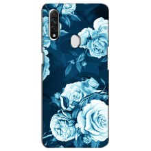 Чехлы (ART) Цветы на Oppo A31 (VPrint) (Голубые Бутоны)