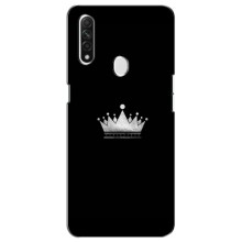 Чехол (Корона на чёрном фоне) для Оппо А31 – Белая корона
