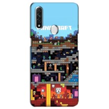 Чехол Майнкрафт на Oppo A31 (AlphaPrint) Minecraft (фон Minecraft)