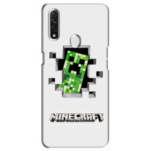 Чехол Майнкрафт на Oppo A31 (AlphaPrint) Minecraft (крипер Майнкрафт)