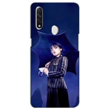 Чехлы Венсдей на Oppo A31 Уэнсдей (AlphaPrint) (Уэнздей с зонтом)