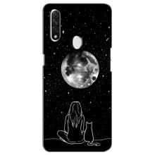 Чехол с рисунком кот на Oppo A31 (Девушка с котом)