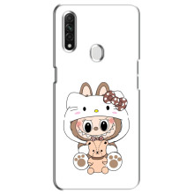 Чохол з принтом Лабубу для Oppo A31 – Білий Лабубу