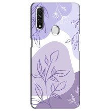 Силиконовый чехол с принтом в цветах на Oppo A31 – Фиолетовый дизайн