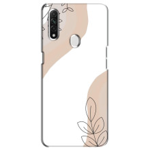 Силиконовый чехол с принтом в цветах на Oppo A31 – Нюдовый дизайн