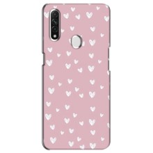Чехол с розовым рисунком для Oppo A31 (Сердечки на розовом)