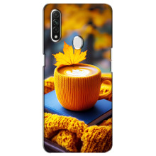 Чохол з унікальним дизайном 'Осінь з кавою' для Oppo A31 – Кава з жовтим