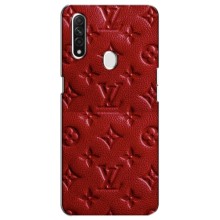 Текстурный Чехол Louis Vuitton для Оппо А31 (Красный ЛВ)