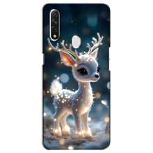 Яскравий чохол для Oppo A31 з Зимові Оленята – Блискуче оленятко