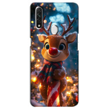 Яскравий чохол для Oppo A31 з Зимові Оленята – Олень з шарфом