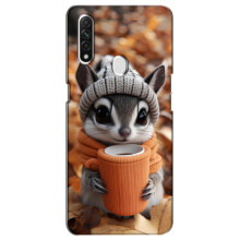 Печатный чехол «Зверята с кофе» для Oppo A31