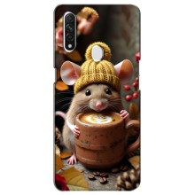 Печатный чехол «Зверята с кофе» для Oppo A31 – Медведь с кофе