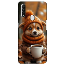 Печатный чехол «Зверята с кофе» для Oppo A31 – Песик с кофе