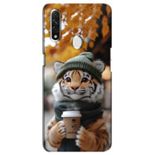Печатный чехол «Зверята с кофе» для Oppo A31 – Тигр с кофе